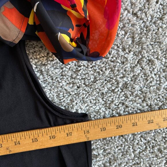 NWT Chicos Womens M Floral Print Sheer Poncho Top Multicolor Polyester Blend - Picture 5 of 7